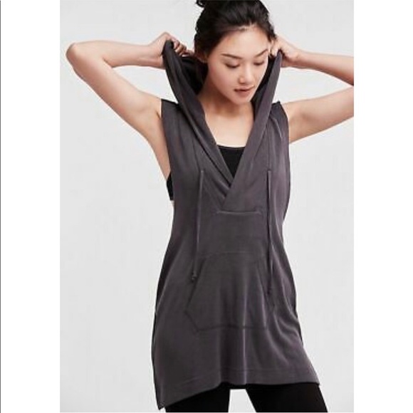 SALE NWT Free People Tulum T Back Hoodie in Black - Picture 2 of 6